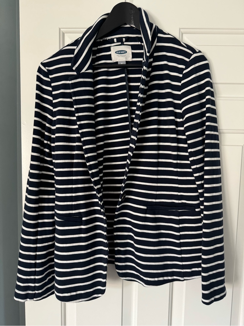 Old Navy Navy and White Striped Women's Blazer